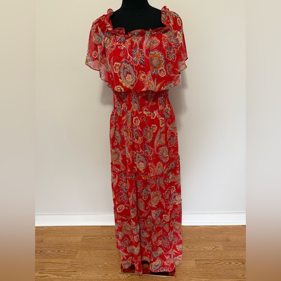 Rabbit Rabbit Rabbit Red Floral Maxi Dress - Picture 1 of 8